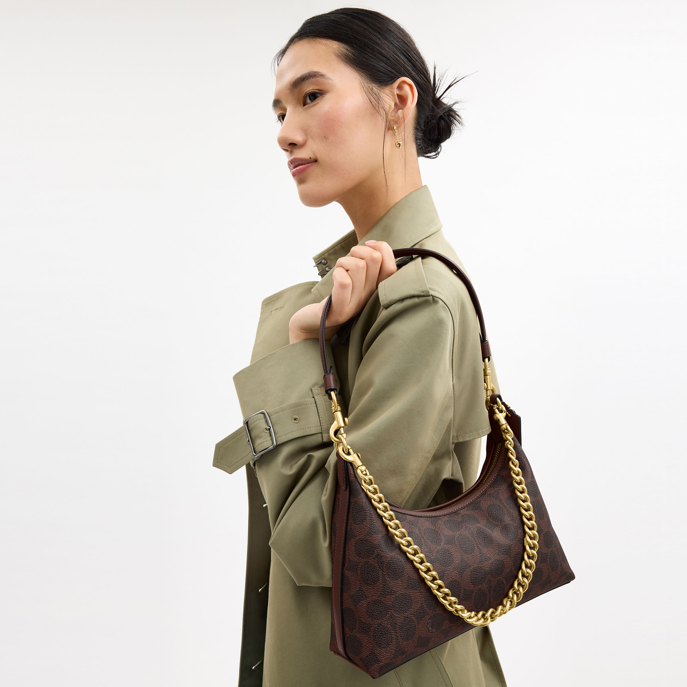 Buy COACH Juliet Shoulder Bag 25 In Signature Canvas DARK BROWN