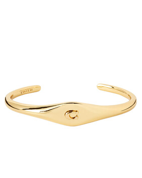 Signet Sculpted C Open Cuff, Brass
