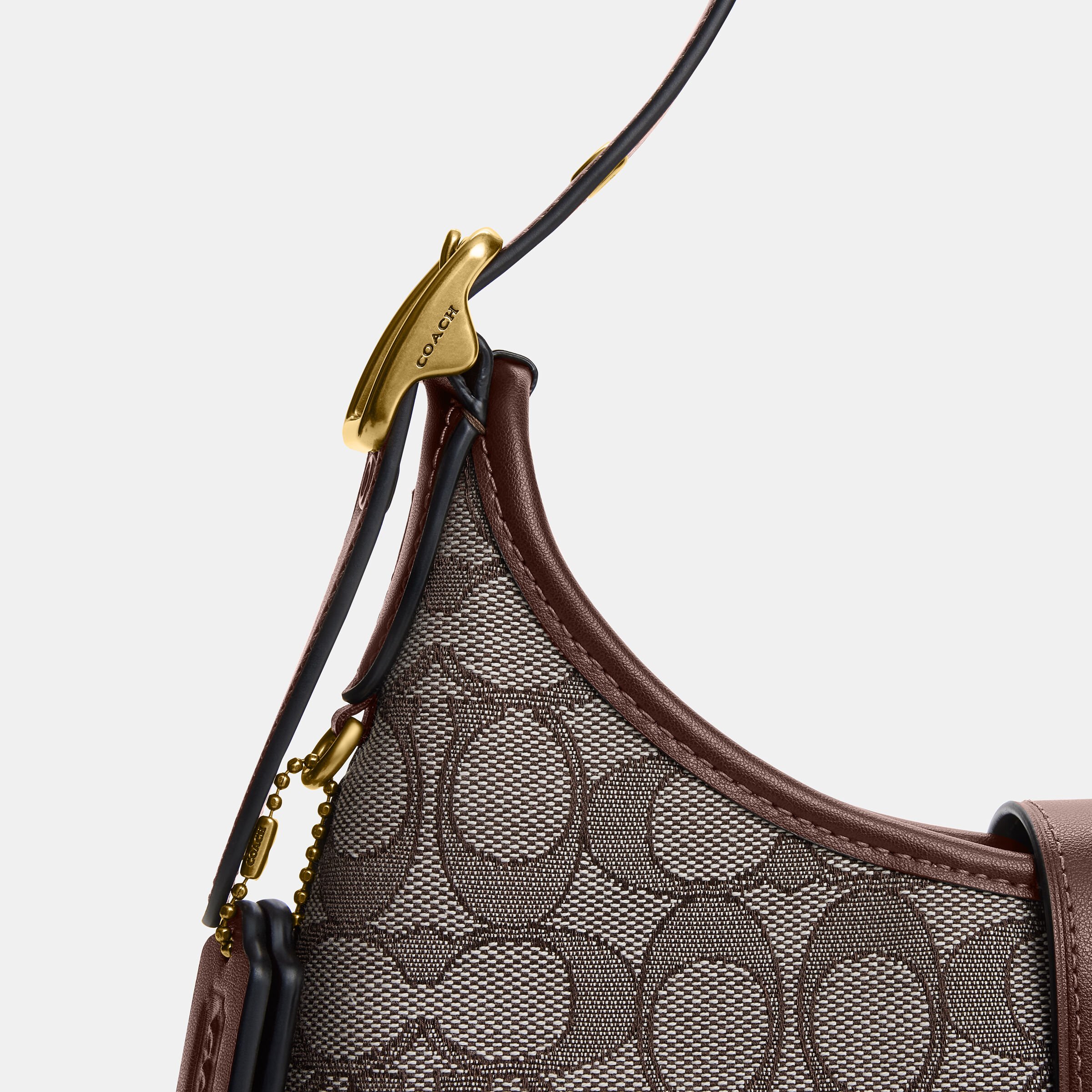 Buy COACH Hamptons Hobo Bag In Signature Jacquard 26 Dbrown Online