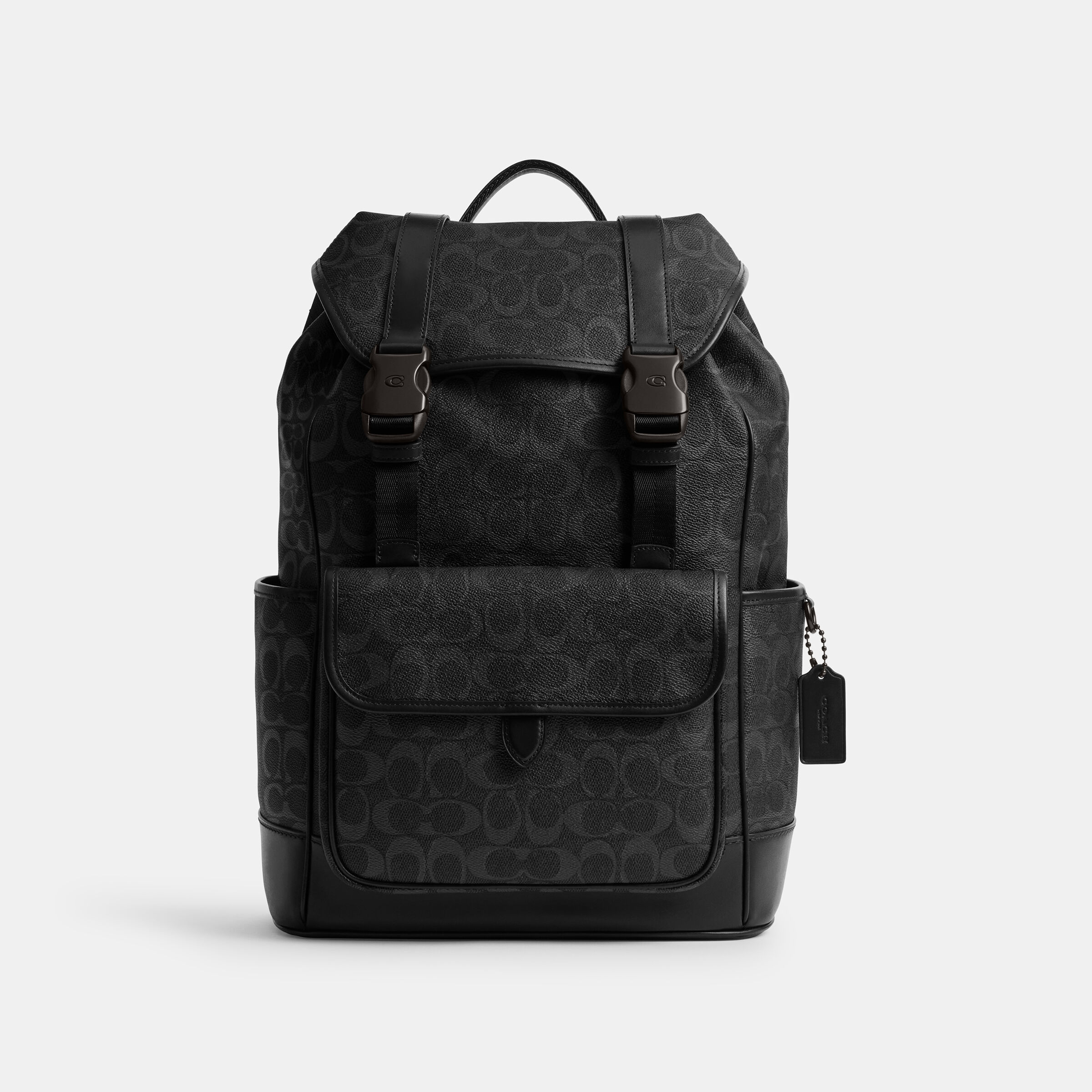 バッグ COACH League Flap Backpack Signature Buy COACH League Flap Backpack In Signature Canvas Black Online in UAE