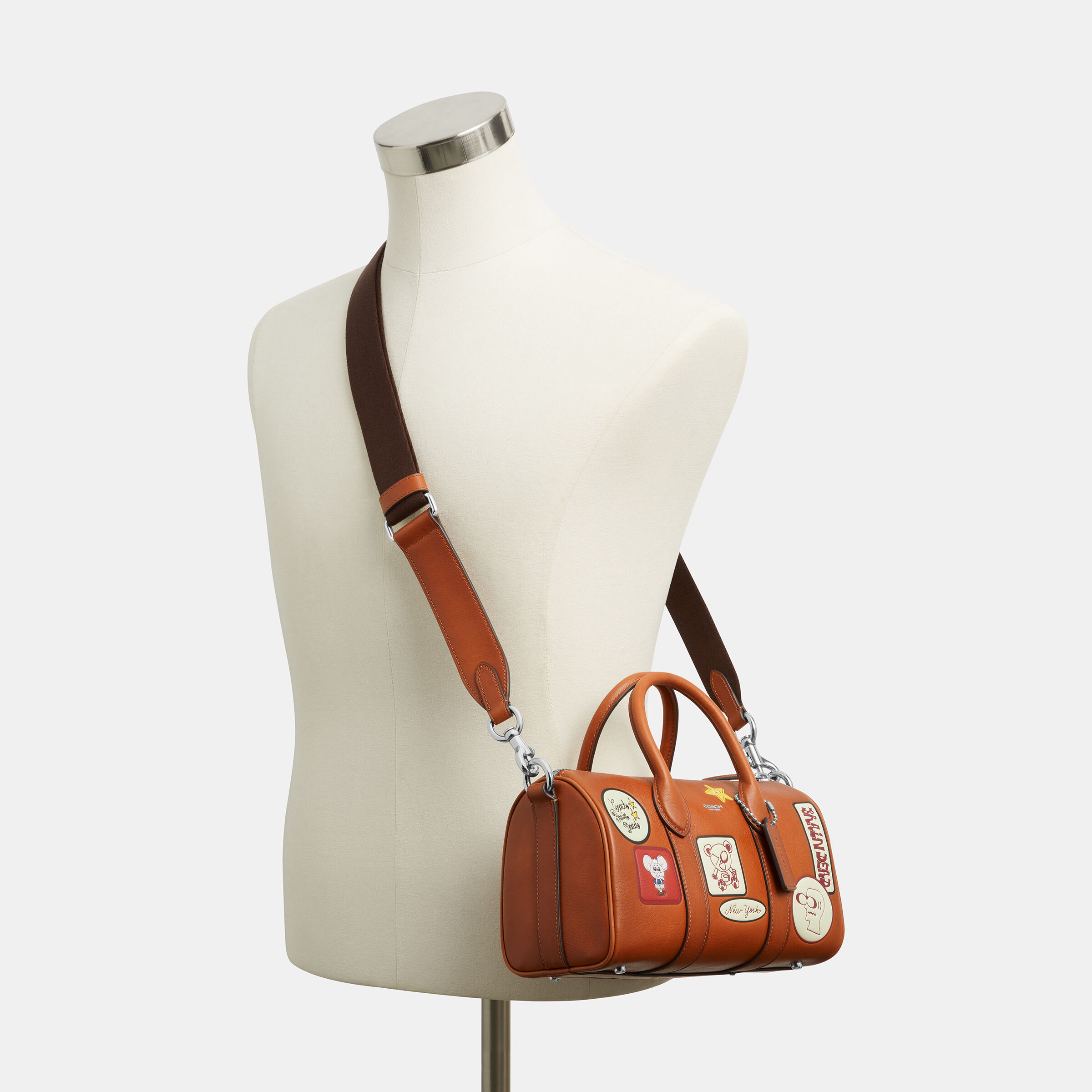 Buy COACH Brain Dead Compass Bag 25 With Patches Open Brown Online