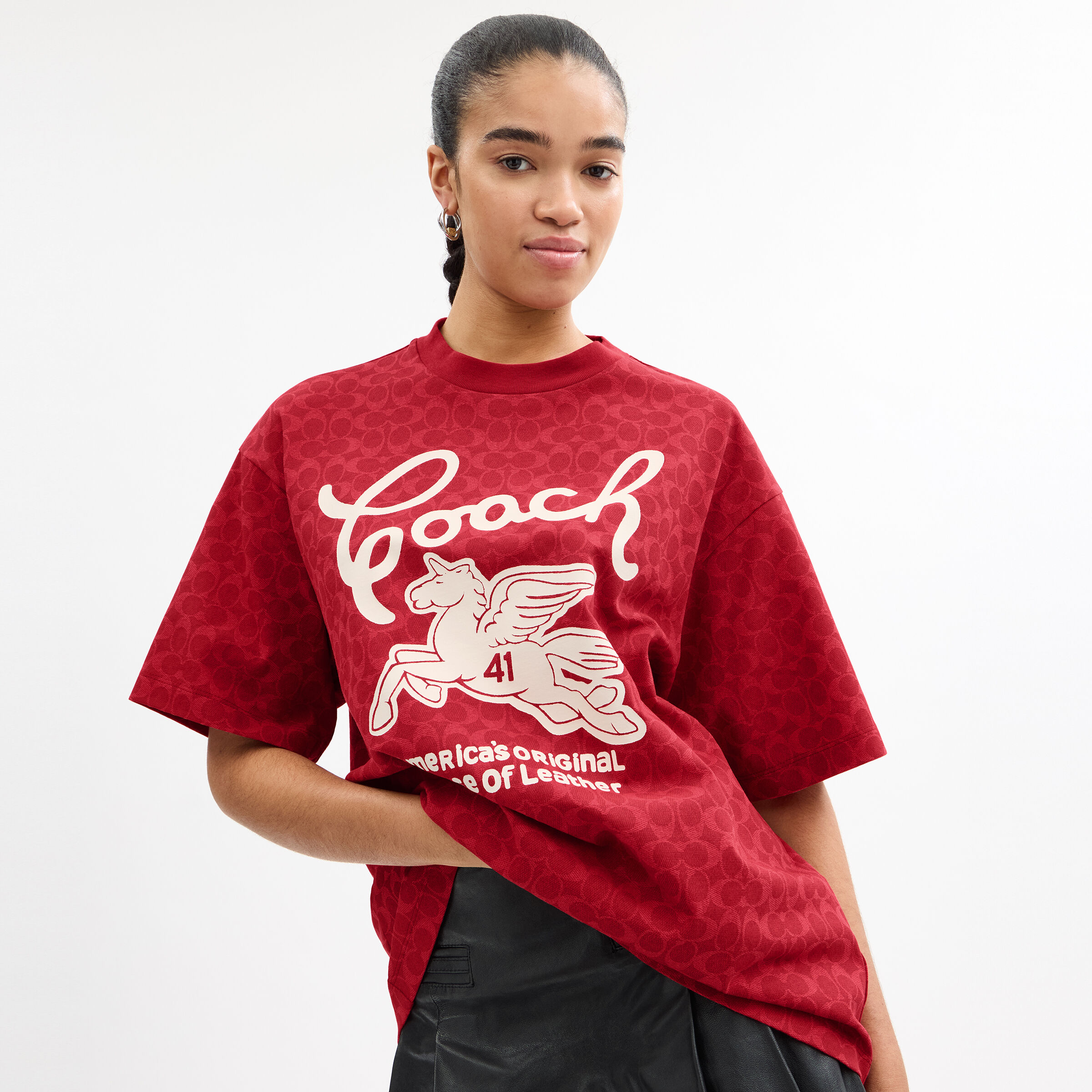 Buy COACH Relaxed Signature Pegasus T-shirt In Organic