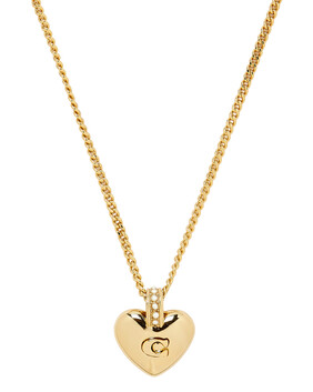 Puffy Heart C Short Pendant Necklace