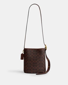 Coated Canvas Signature Bleecker Bucket Bag 21