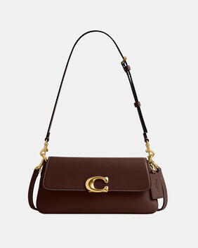 Refined Calf Leather Jet Shoulder Bag