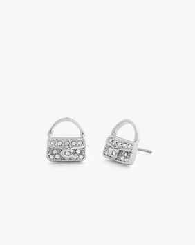 Iconic Charms Pav Handbag Stud Earrings