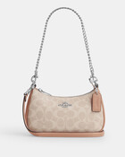 حقيبة كروس بودي تيري صغيرة قماش قنب بشعار الماركة