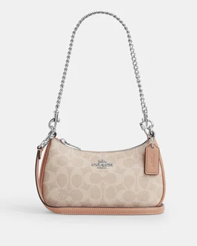 حقيبة كروس بودي تيري صغيرة قماش قنب بشعار الماركة