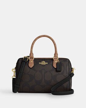 Rowan Satchel Bag In Blocked Signature Canvas