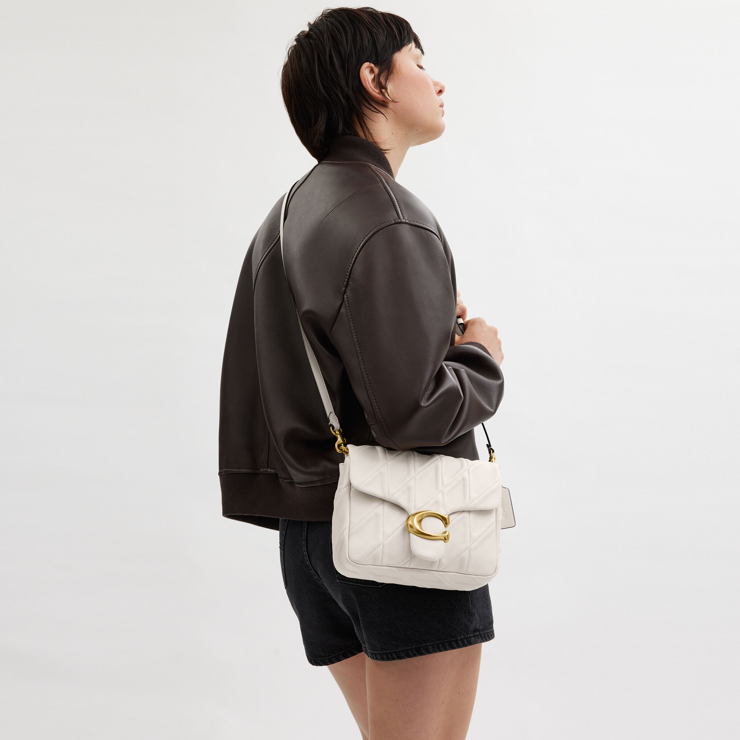 Buy COACH Times Square Tabby Shoulder Bag With Quilting 20 WHITE