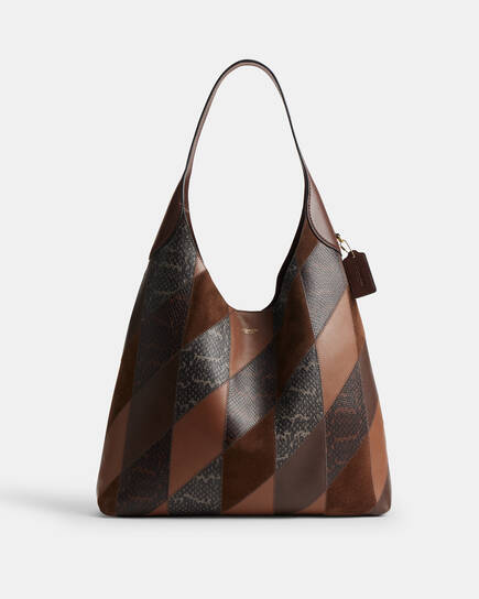 Coach Signature Mini Hobo Striped Patchwork Shoulder Bag 【極美品 