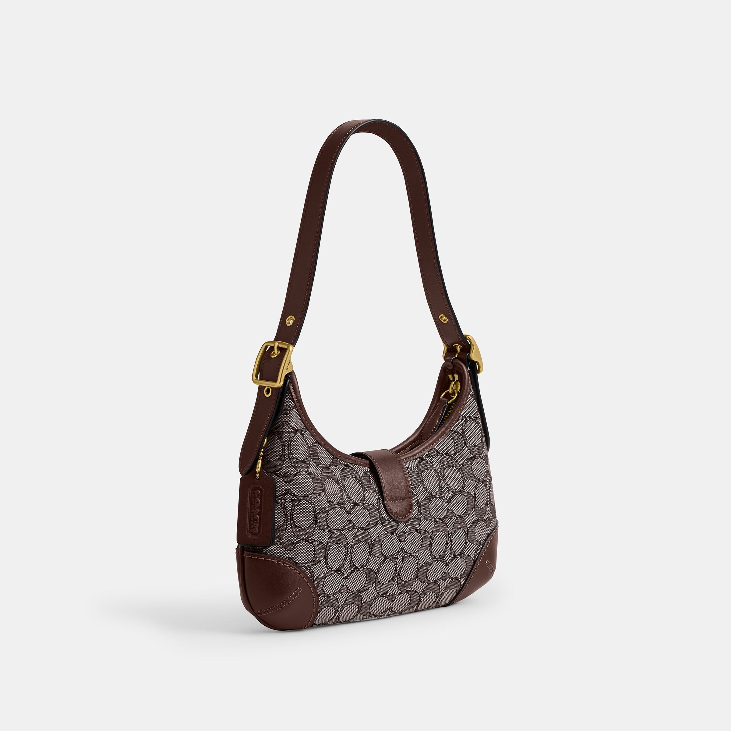 Buy COACH Hamptons Hobo Bag In Signature Jacquard 26 Dbrown Online