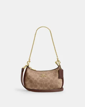 حقيبة كروس بودي تيري صغيرة قماش قنب بشعار الماركة