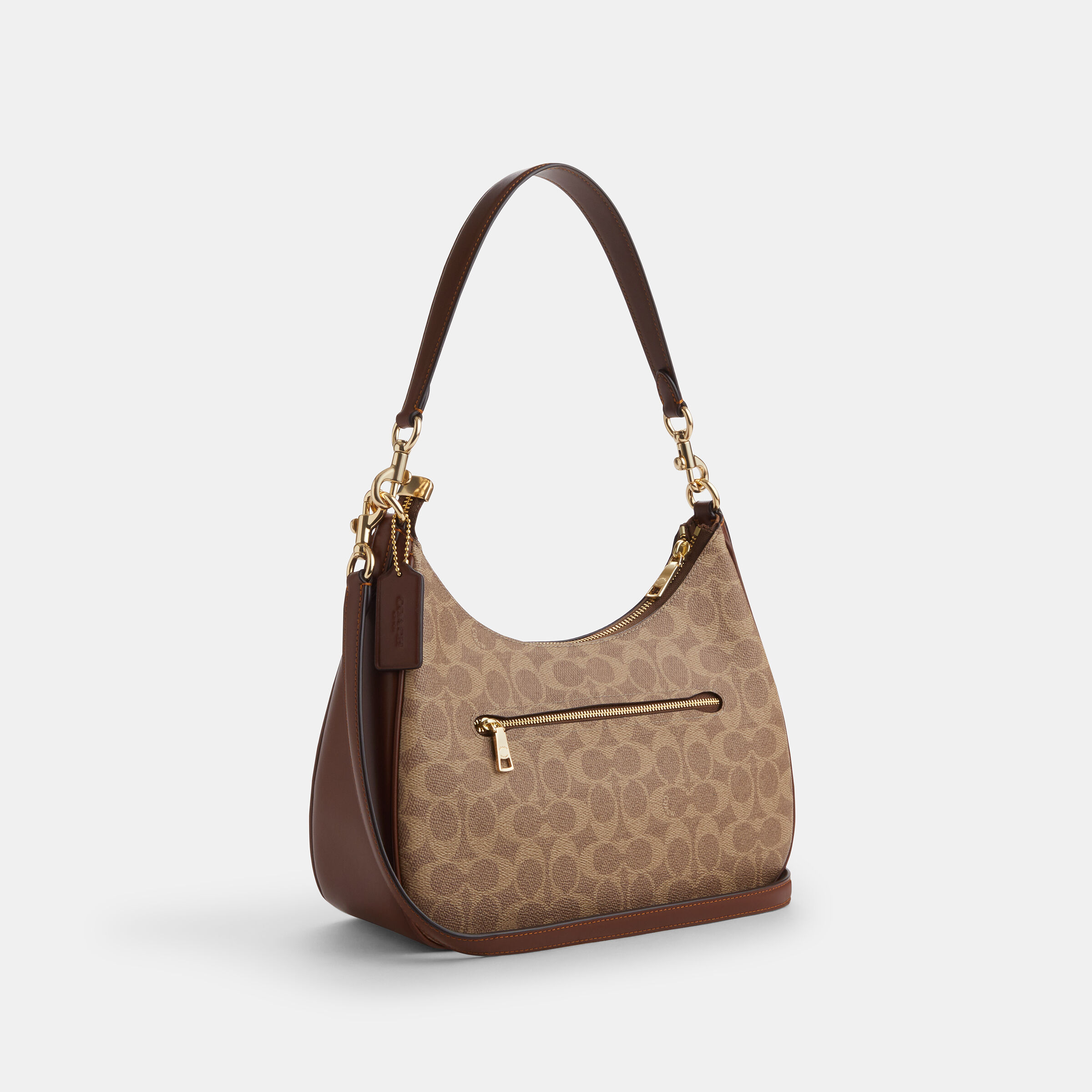 COACH ブラウン ショルダーバッグ Teri Hobo Two-way Buy COACH Teri Hobo Bag In Signature Canvas Dark Beige Online in UAE