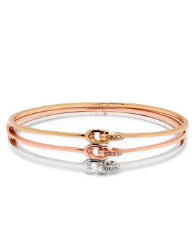 Interlocking Signature C Tritone Bangle Set