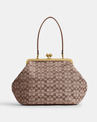 Large Kisslock Frame Bag In Crystal Signature Jacquard