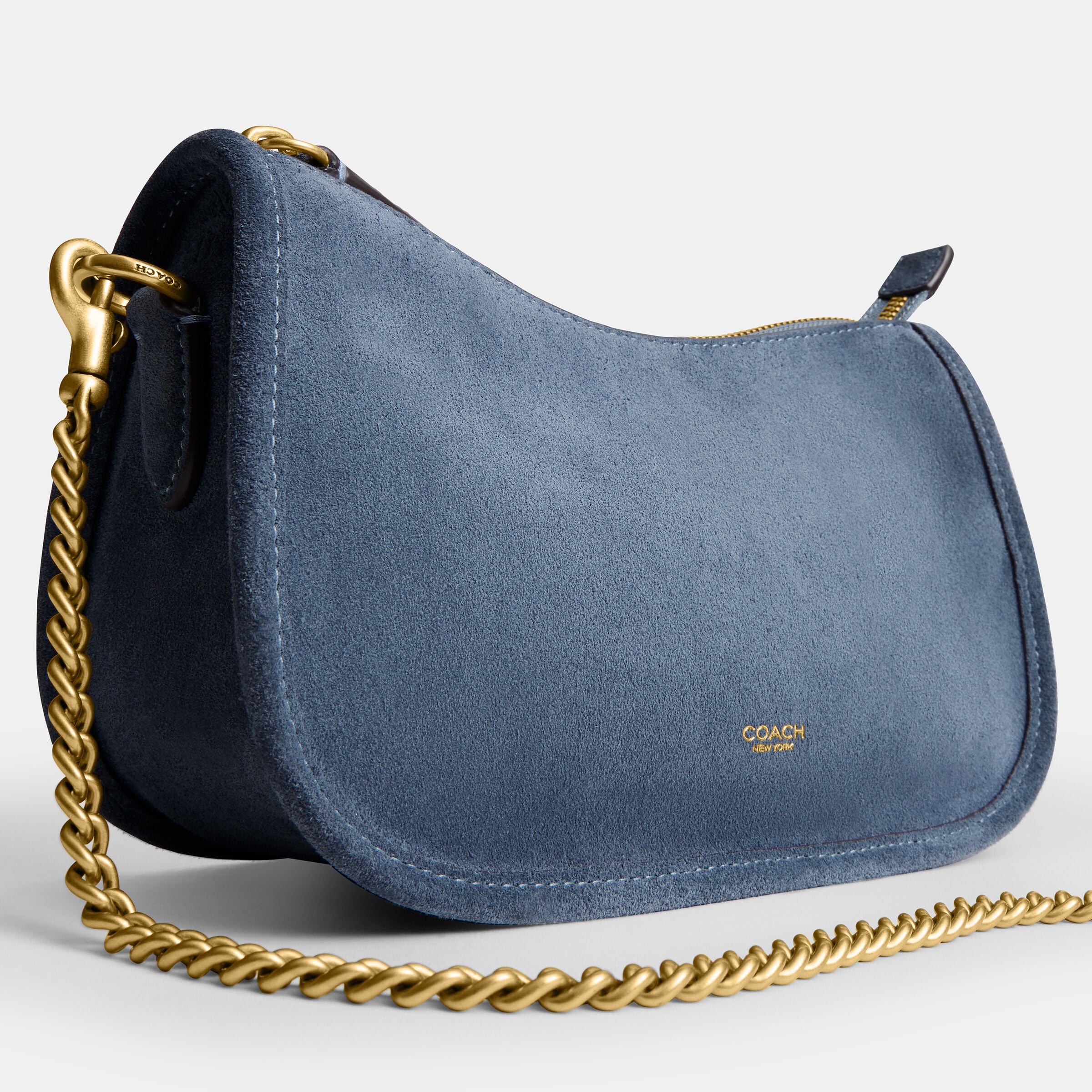Buy COACH Suede Waverly Bag Light/Pastel Blue Online in UAE