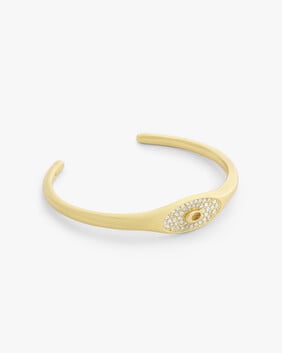 Signature C Pav Signet Cuff Bracelet