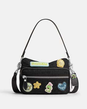Brain Dead Dakota Crossbody Bag In Signature Nylon With Patches