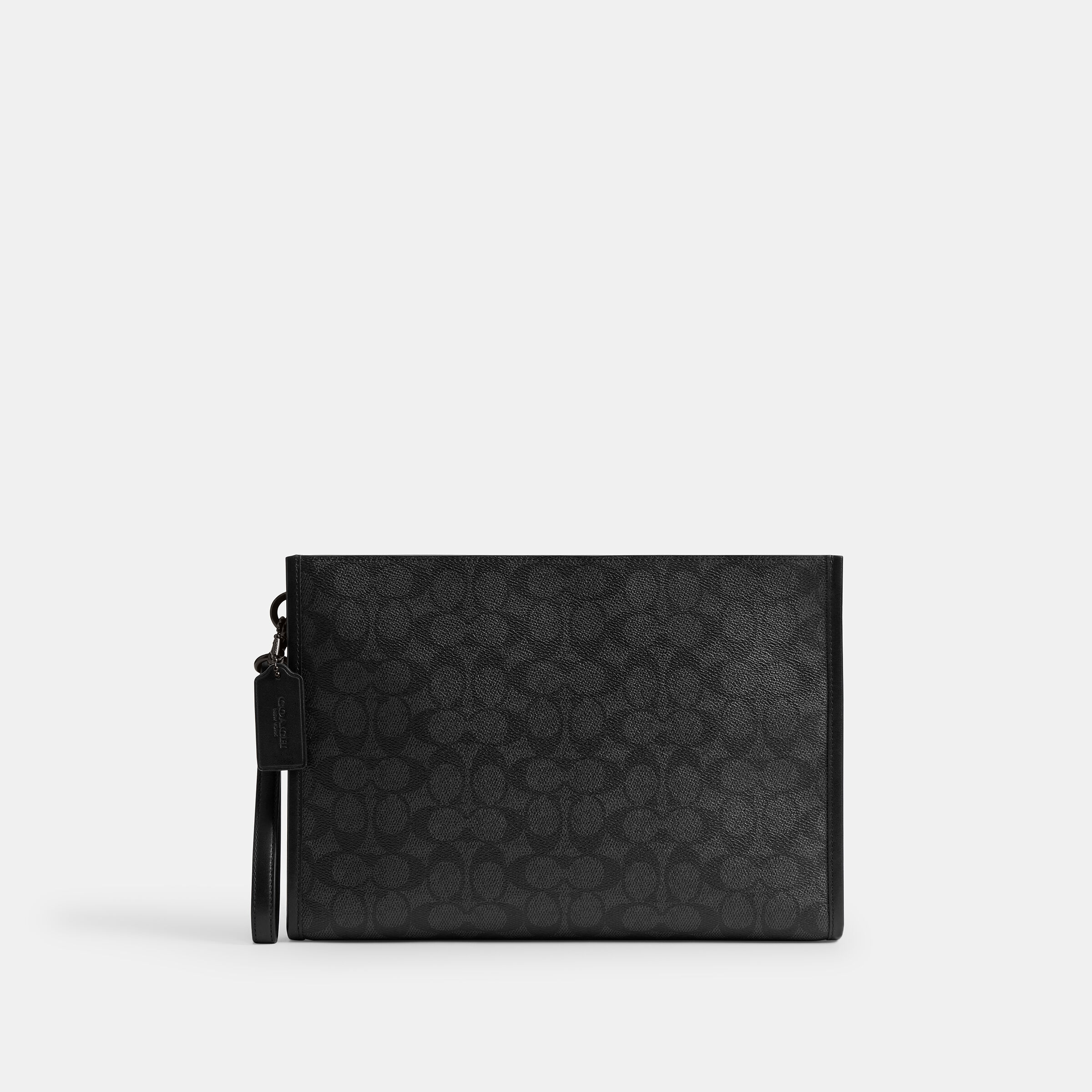 Buy COACH Charter Pouch In Signature Canvas Black Online in UAE