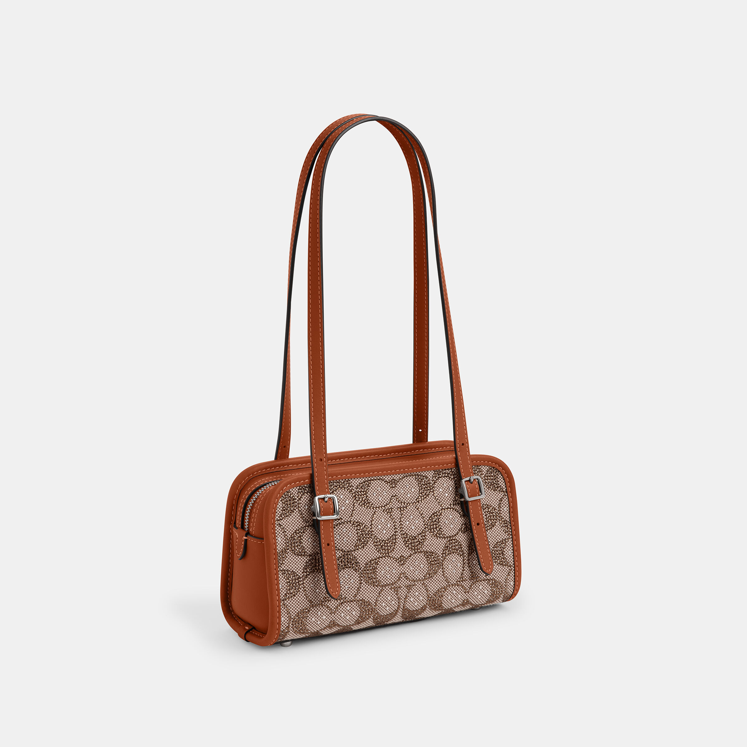 Buy COACH Swing Zip Bag 20 In Crystal Signature Jacquard Brown