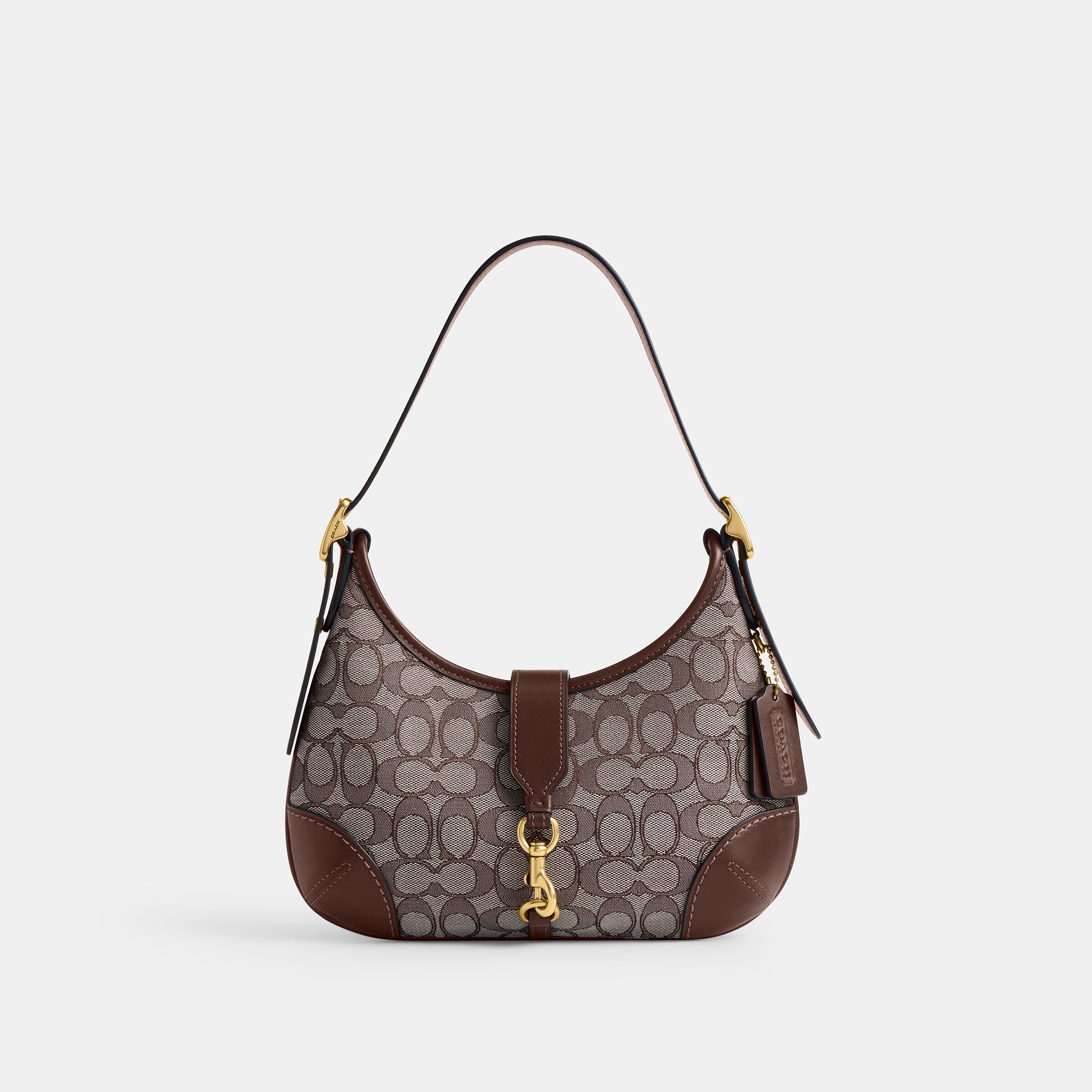 バッグ Coach Hampton Signature Hobo Bag Brown Buy COACH Hamptons Hobo Bag In Signature Jacquard DARK BROWN