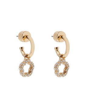 Pave Tea Rose Huggie Earrings