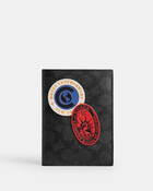 Passport Case In Signature Canvas With Patches