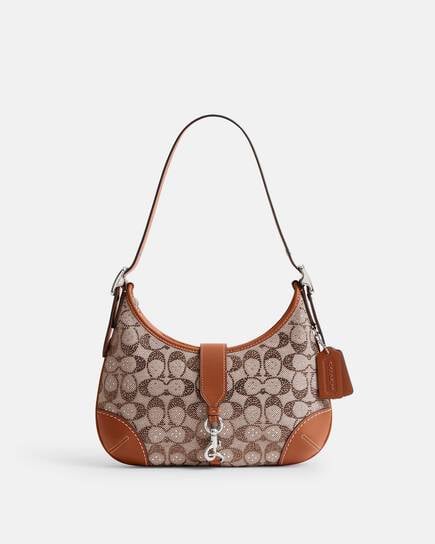 Hamptons Hobo Bag In Crystal Signature Jacquard