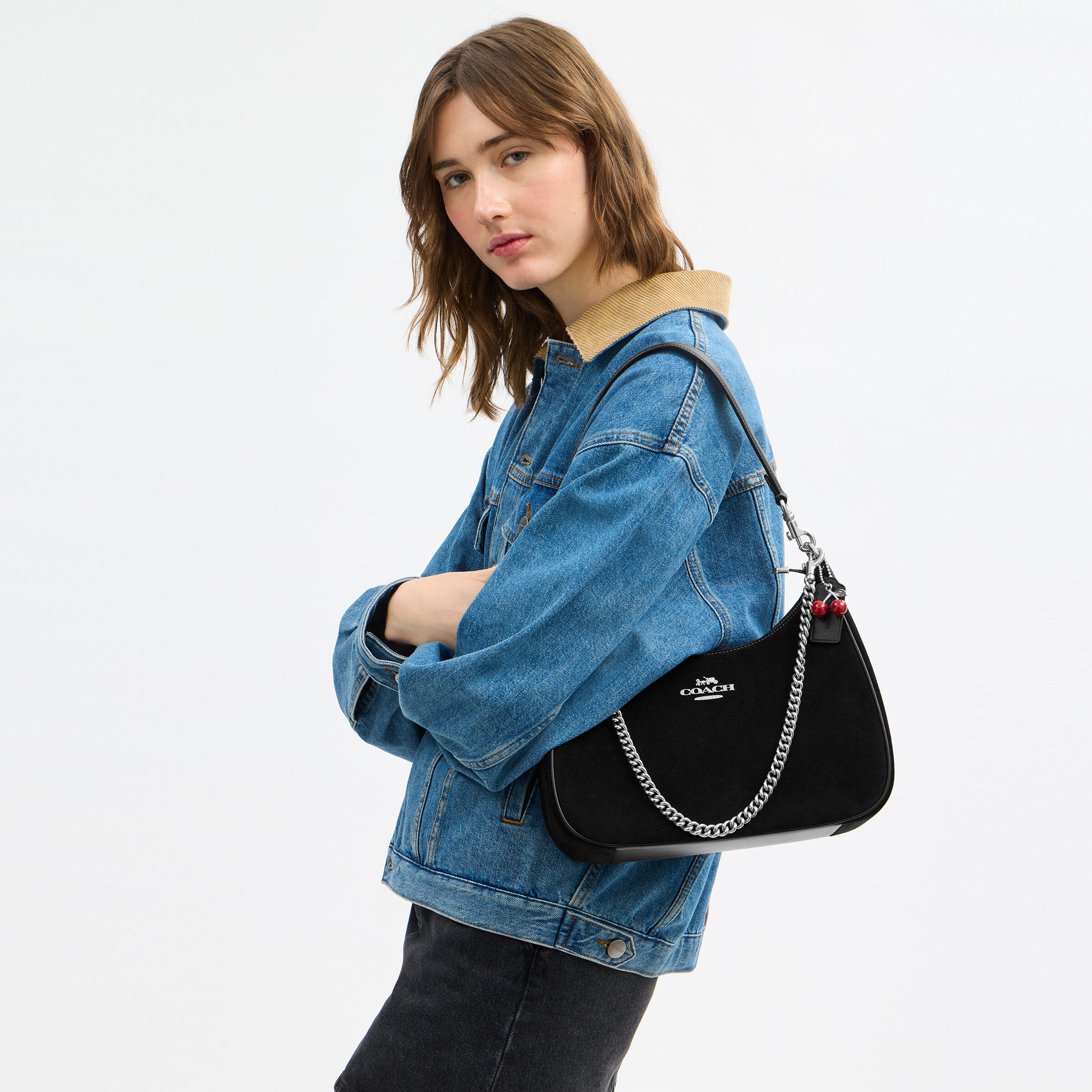 Buy COACH Teri Hobo Bag With Cherry Charm Black Online in UAE