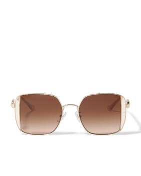 Horse And Carriage Metal Oversized Square Sunglasses