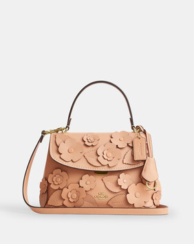 حقيبة إيموري بيد علوية بتطريزات زهور