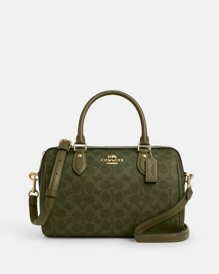 Buy COACH Rowan Satchel Bag In Signature Canvas Green Online in UAE