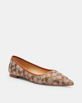 Daphne Flat In Crystal Signature Jacquard