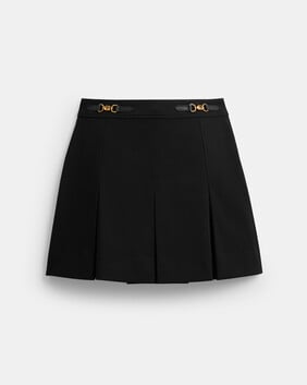 Sculpted C Pleated Skirt In Recycled Polyester