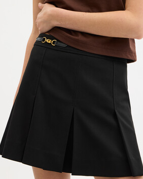 Sculpted C Pleated Skirt In Recycled Polyester