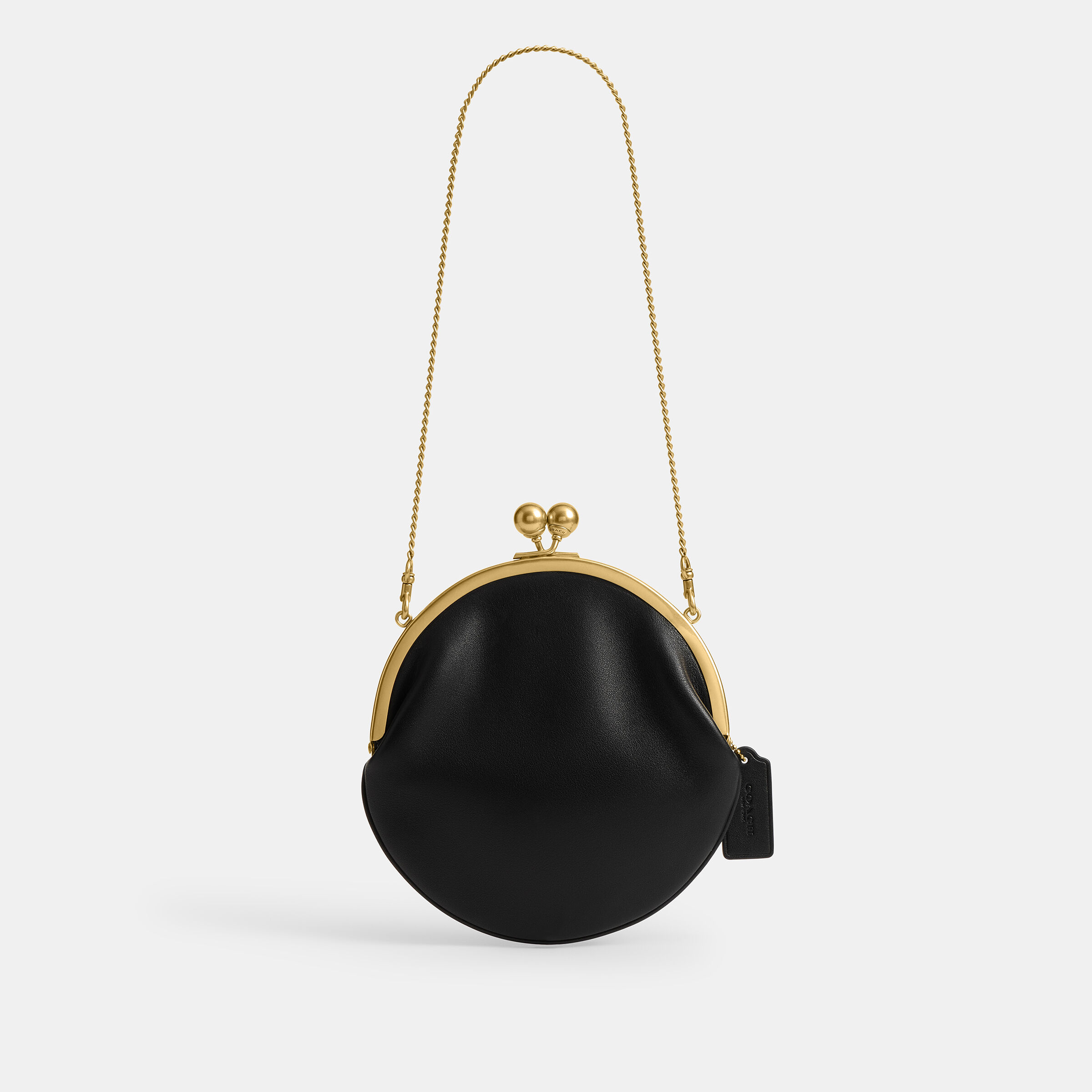 Buy COACH Leather Kisslock Pouch 20 Black Online in UAE