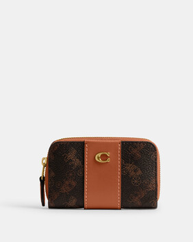 Essential Small Zip Around Card Case With Horse And Carriage Print