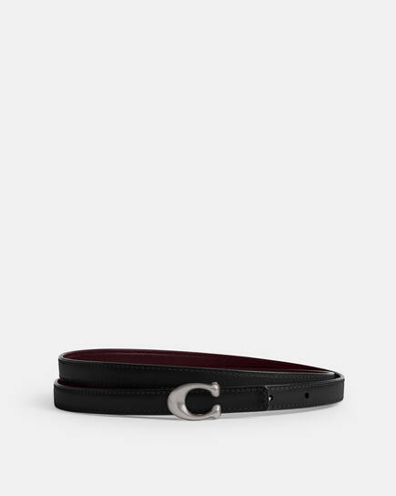 Buy COACH Sculpted Signature Buckle Reversible Belt, 13mm Dark Red