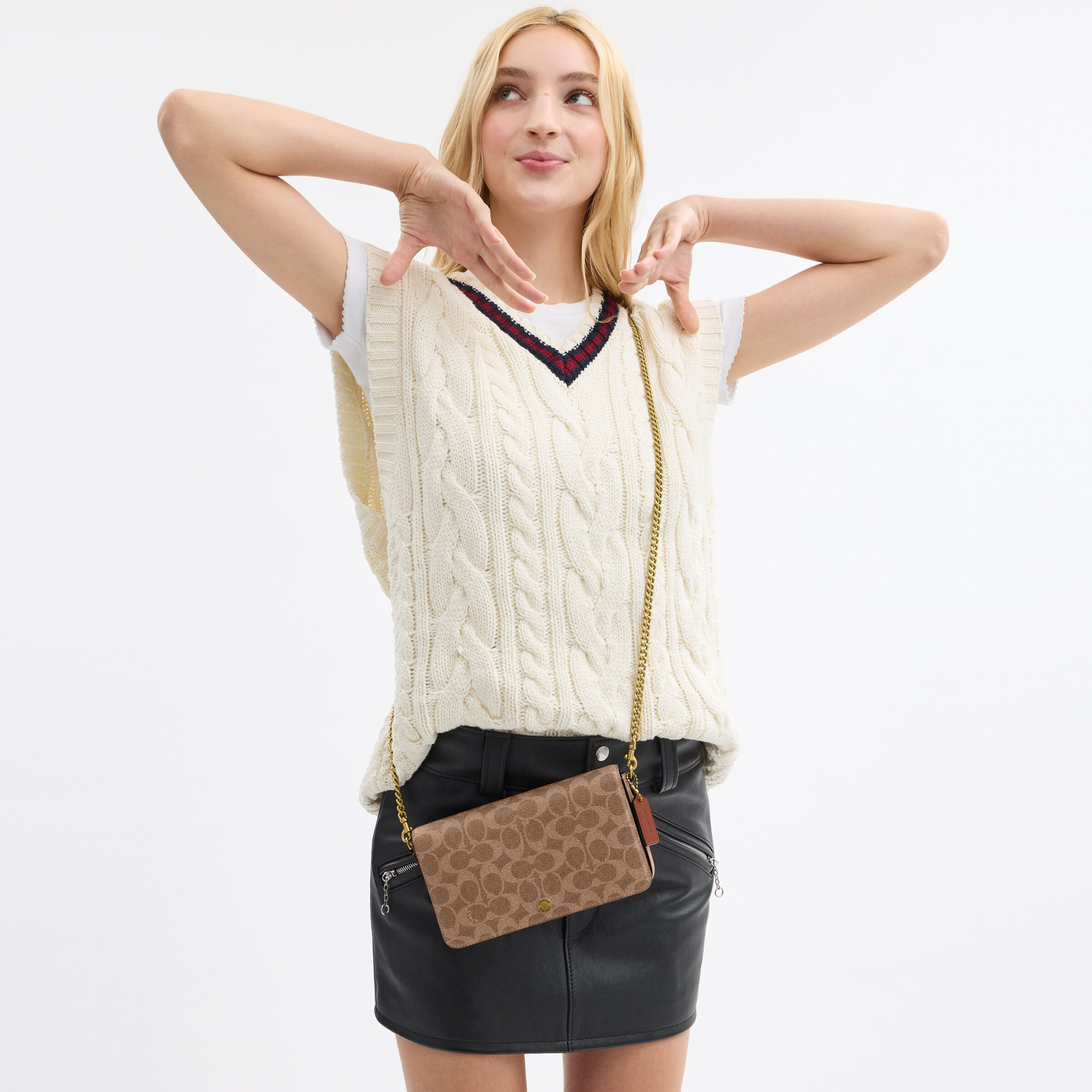 Buy COACH Mila Crossbody Bag In Signature Canvas Light/Pastel