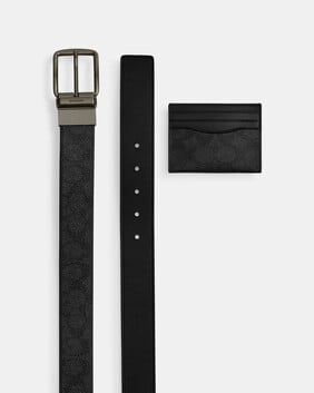 Wide Harness And Card Case Gift Box In Signature