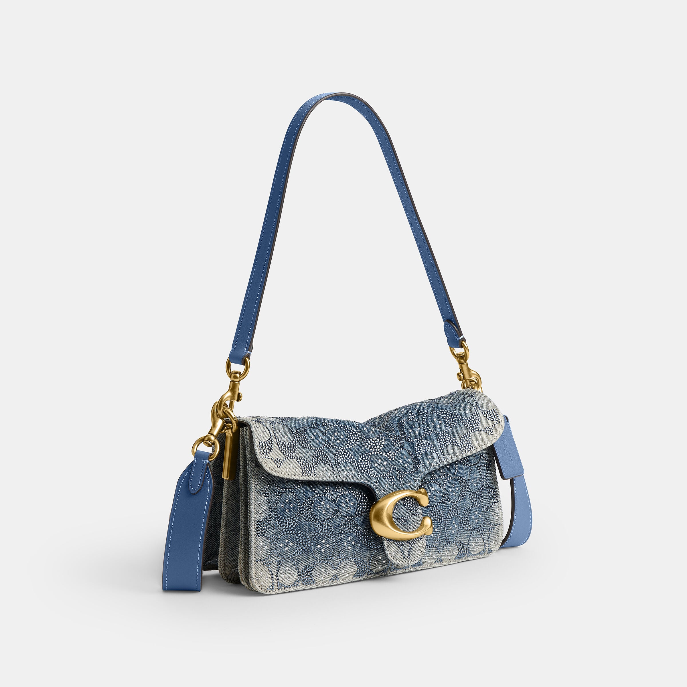 Buy COACH Soft Crystal Signature Denim Tabby Shoulder Bag 26 Blue