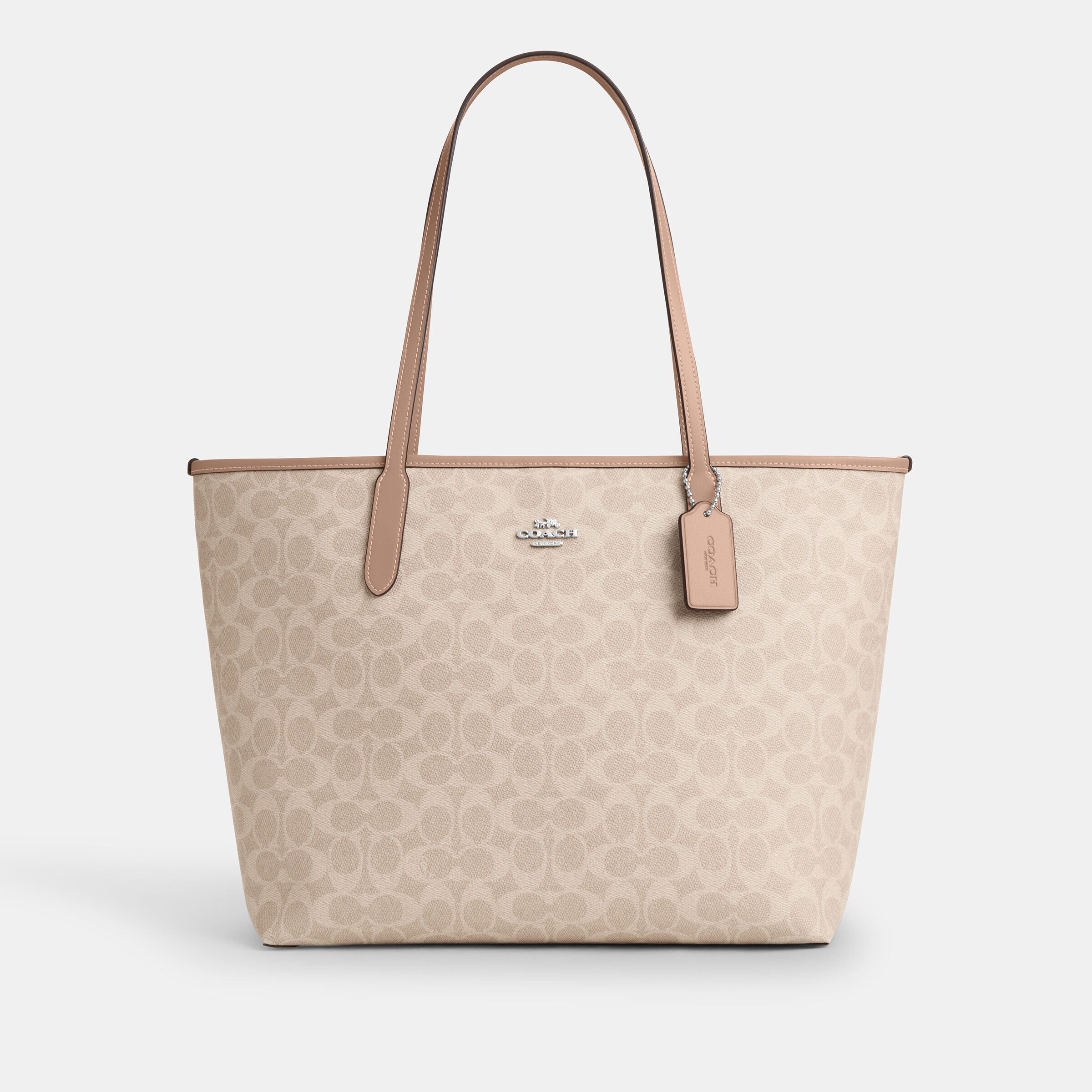 バッグ Coach Tote Bag Signature Beige A4 y2k Buy COACH City Tote Bag In Signature Canvas Open Beige Online in