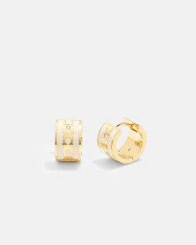 Signature Enamel Hoop Earrings