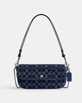 Brook Flap Chain Bag In Signature Denim