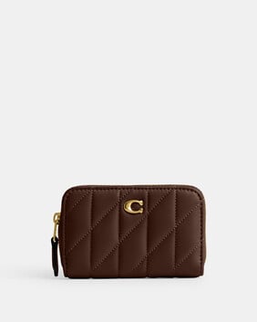 حافظة بطاقات إسنشال صغيرة بسحاب محيط بتصميم مبطن