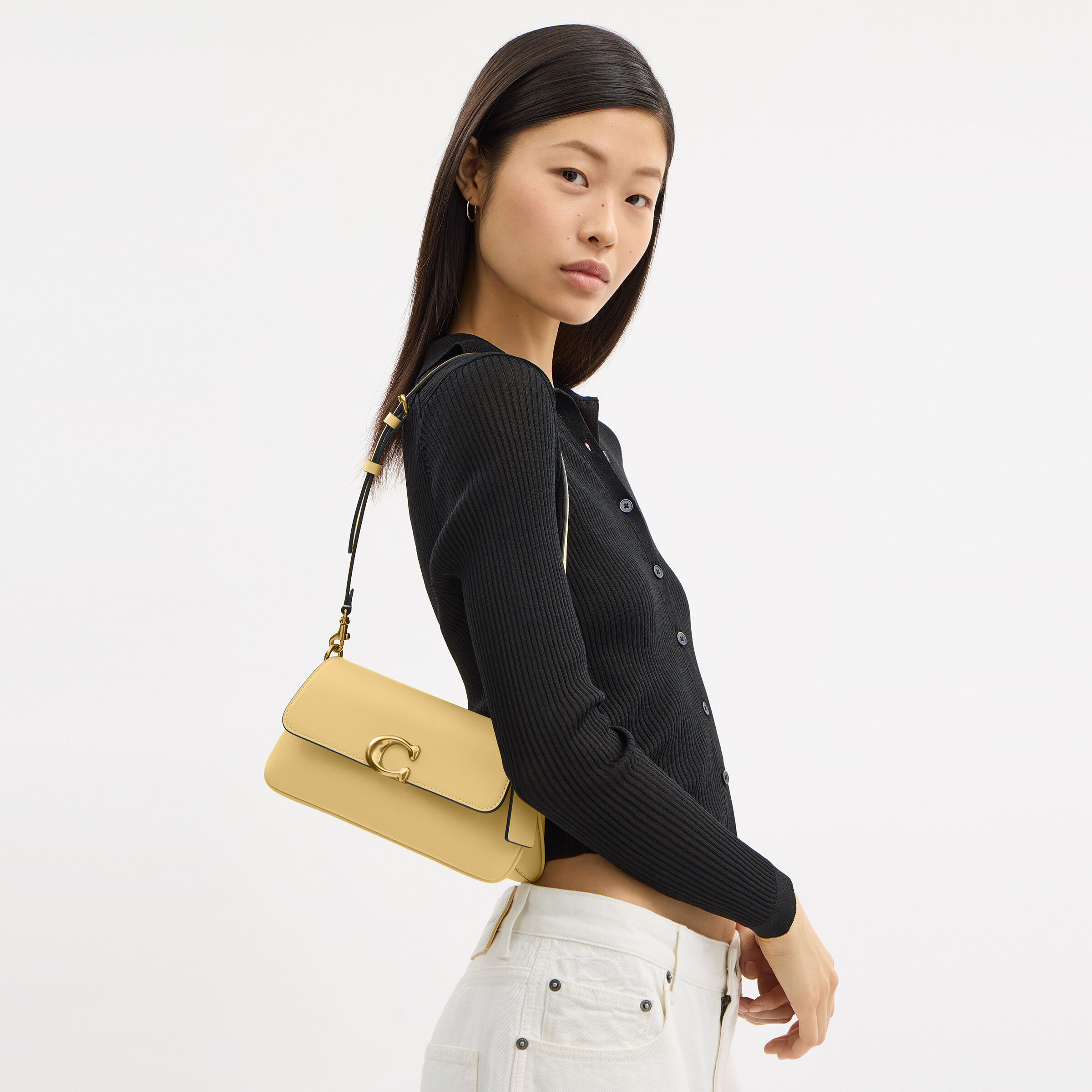 Buy COACH Jet Shoulder Bag Light/Pastel Yellow Online in UAE