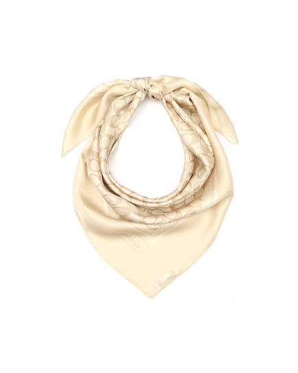Buy COACH Vintage Signature Print Silk Square Scarf Cream Online