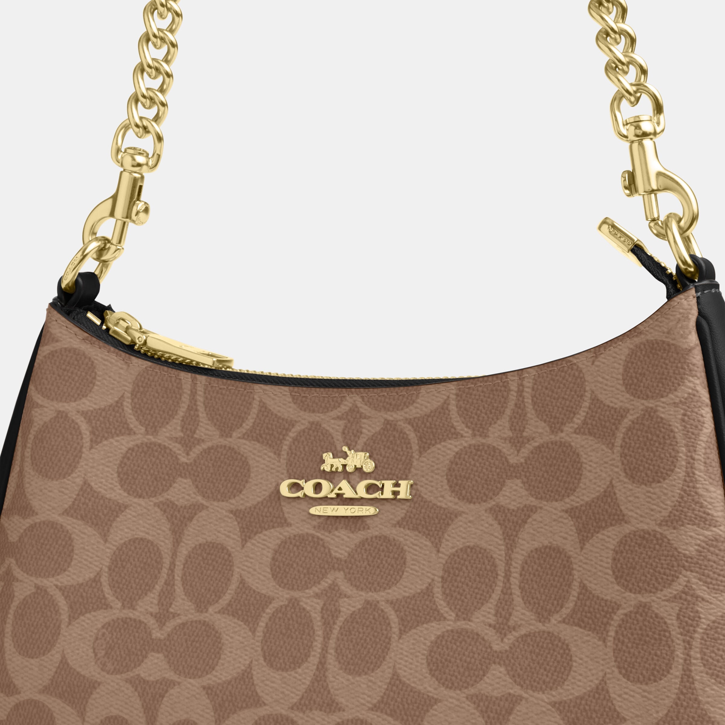 Buy COACH Teri Shoulder Bag In Signature Canvas Dark Beige Online