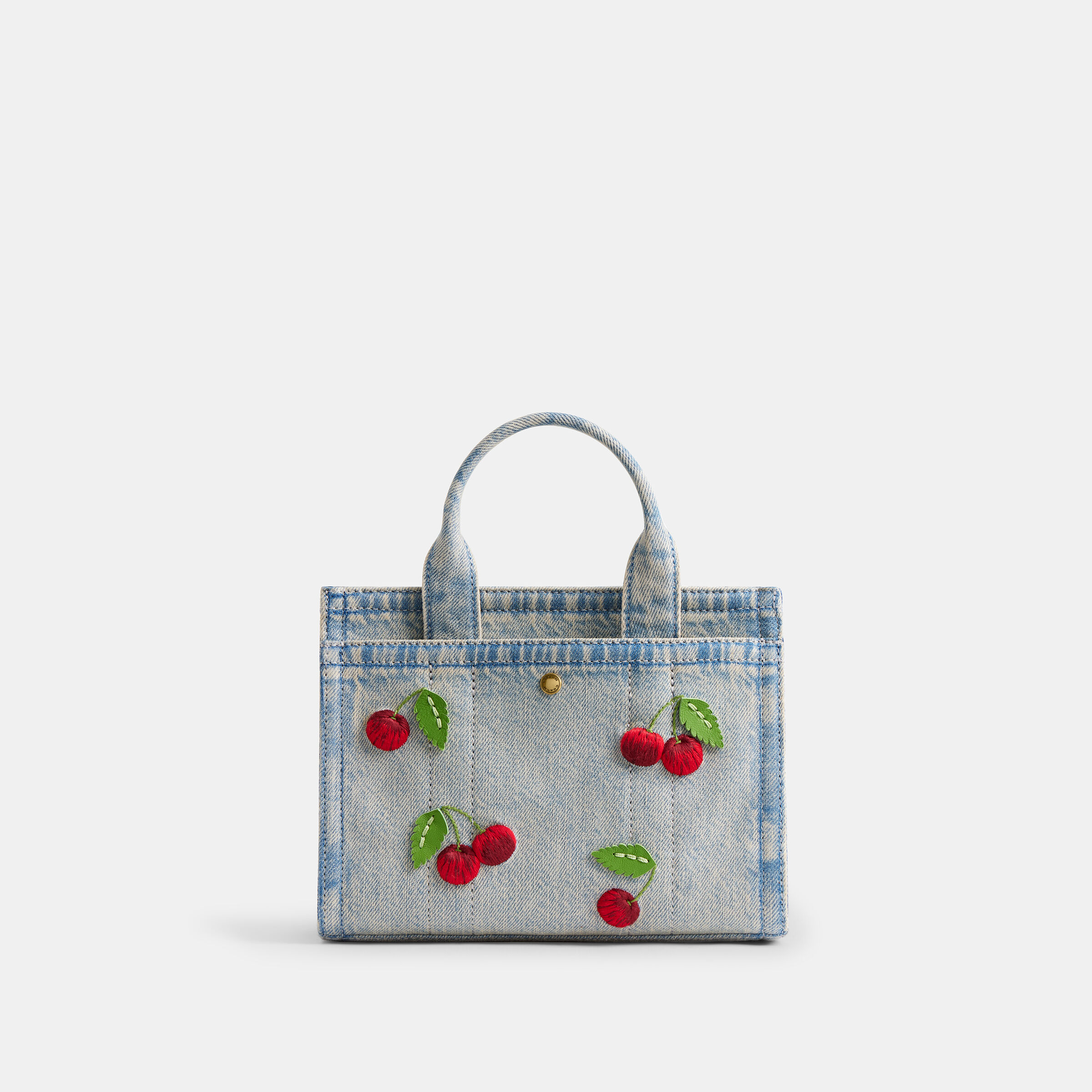 Buy COACH Embroidered Cherry Denim Cargo Tote 20 Blue Online in UAE